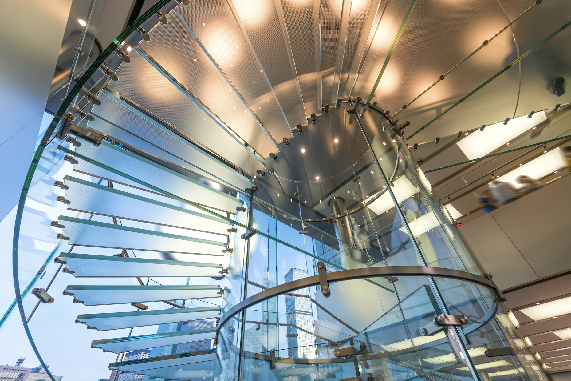 Marches d'escalier en verre
